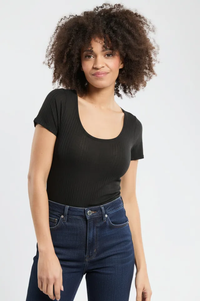 armor-lux-t-shirt-uni-femme-lyocell-coton-col-rond image 1