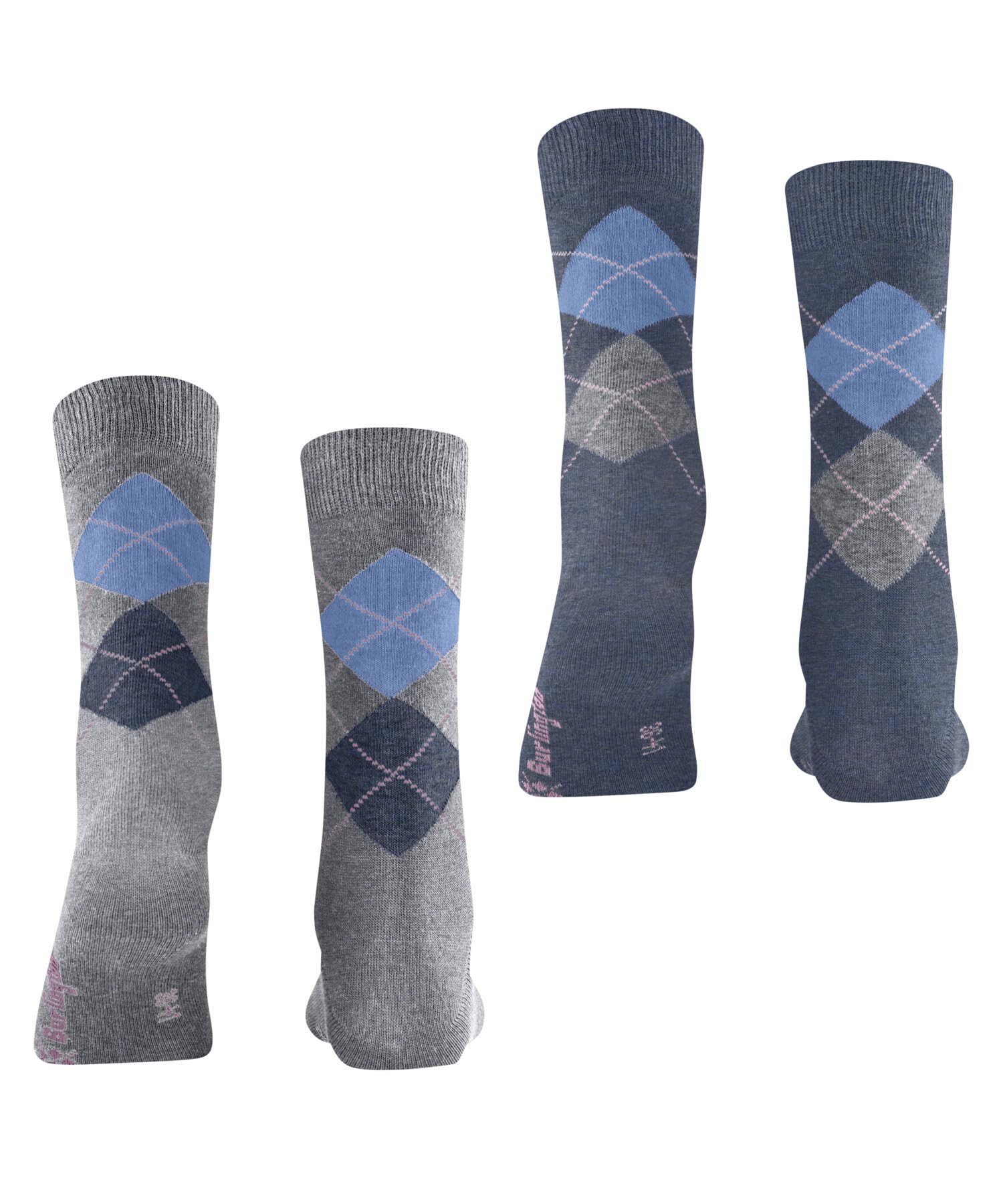 burlington-everyday-argyle-chaussettes-femme-coton-lot-de-2-gris-arctic-36-41 image 2