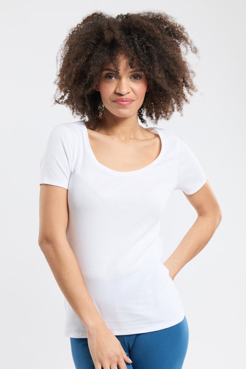 armor-lux-t-shirt-uni-coton-bio-et-kapok-femme image 2