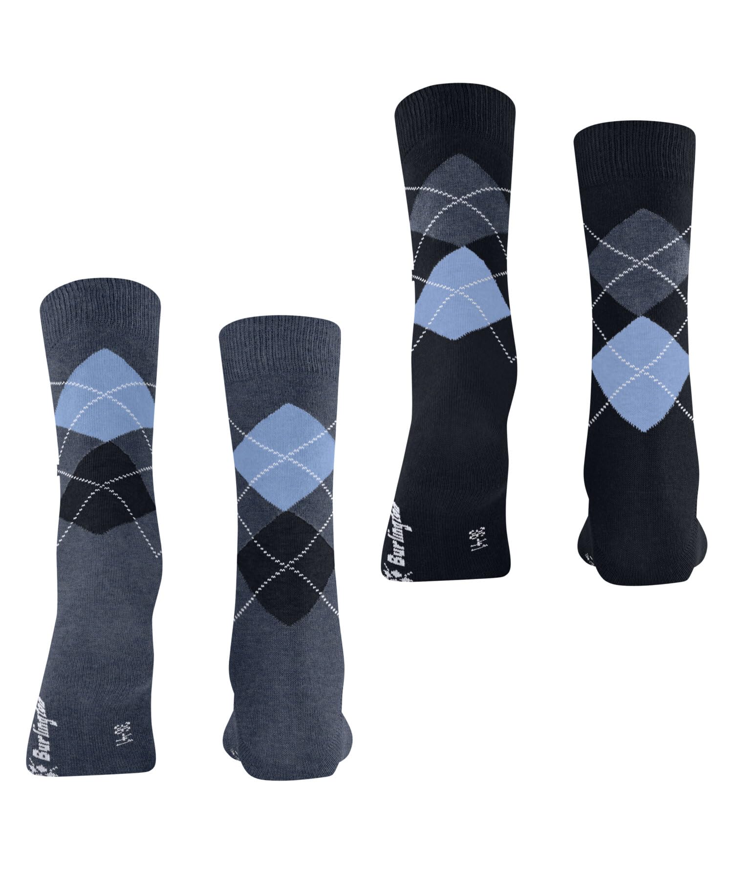 burlington-everyday-argyle-chaussettes-femme-coton-fantaisie-2-paires-bleu-light image 2