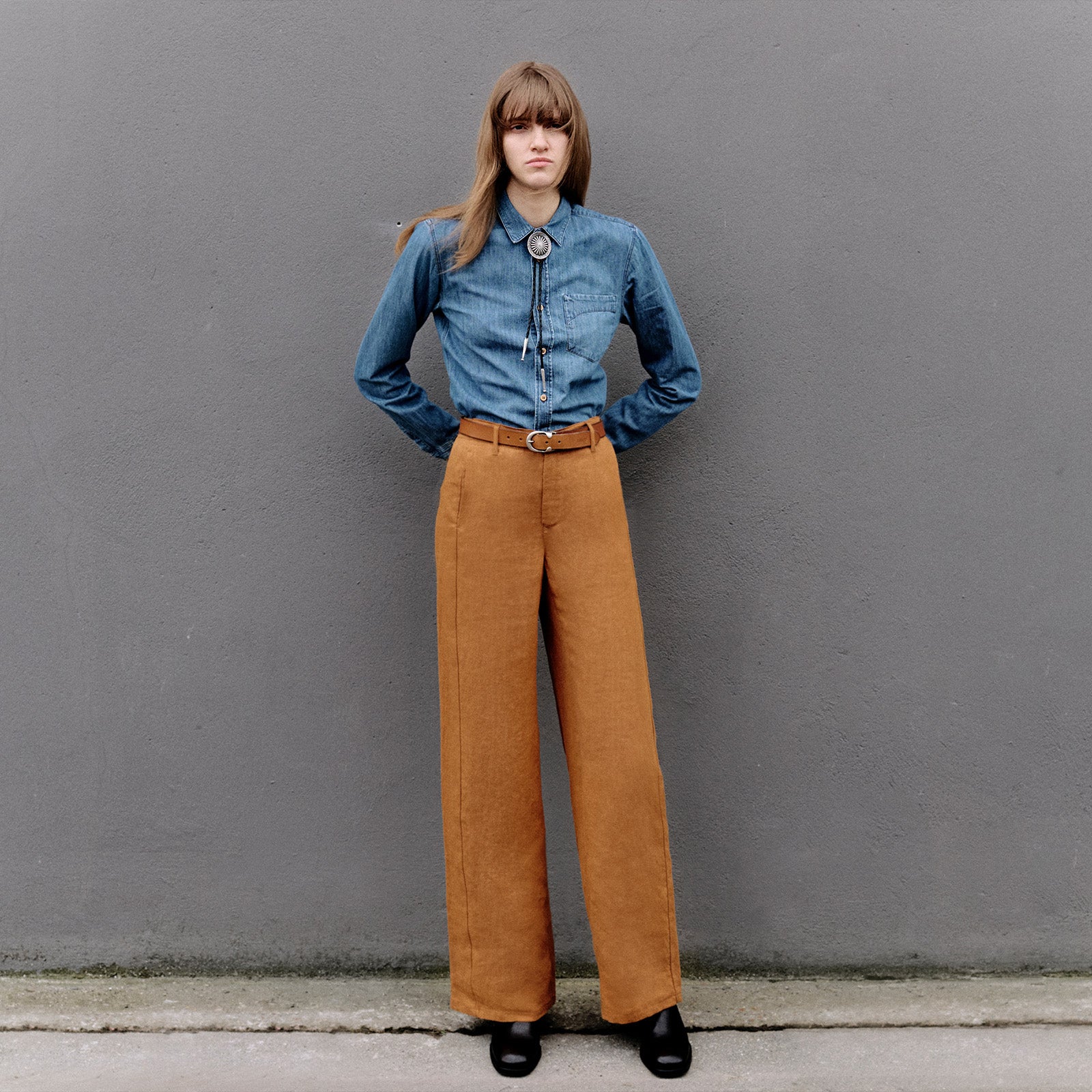 atelier-tuffery-lise-pantalon-femme-large-rouille-en-lin image 2