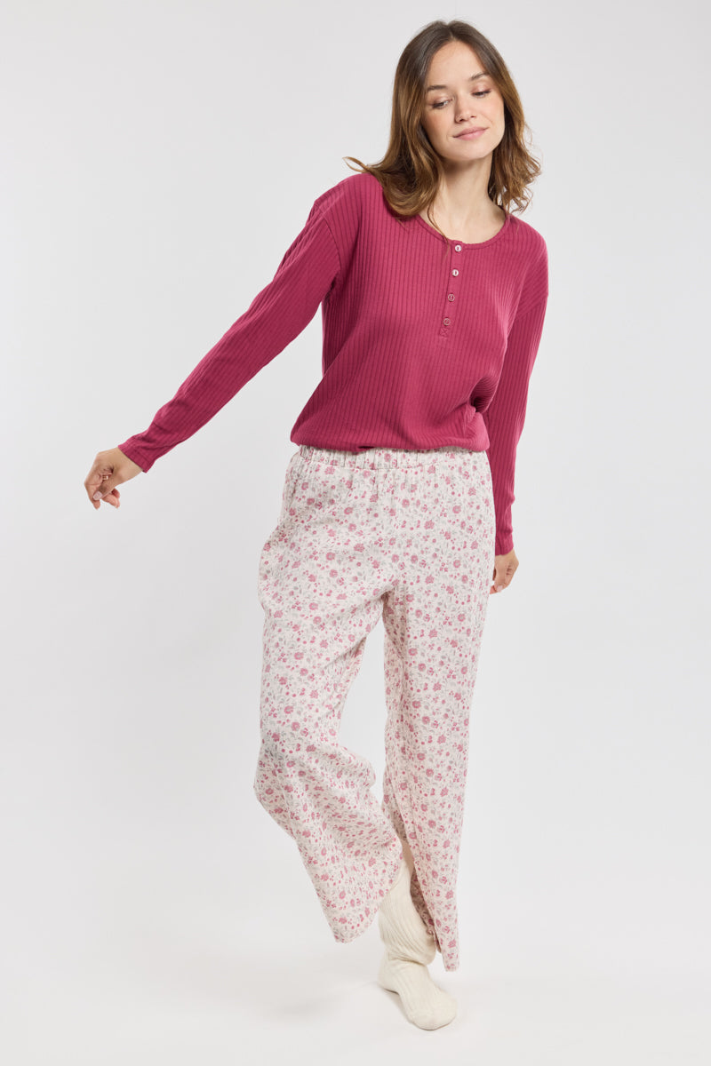 armor-lux-pyjama-fleuri-femme-coton-gaze-de-coton image 1