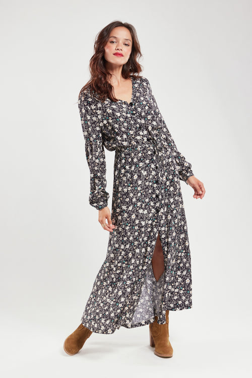 armor-lux-robe-longue-femme-imprim-floral-cupro image 2