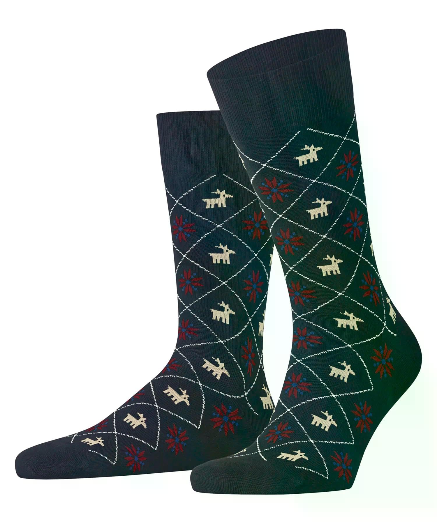 burlington-reindeer-chaussettes-homme-coton-respirant-motif-renne-hiver image 1