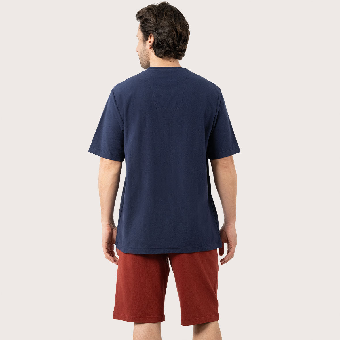 eminence-pyjama-court-merceris-col-v-homme-t-shirt-ray-short-rouille image 3