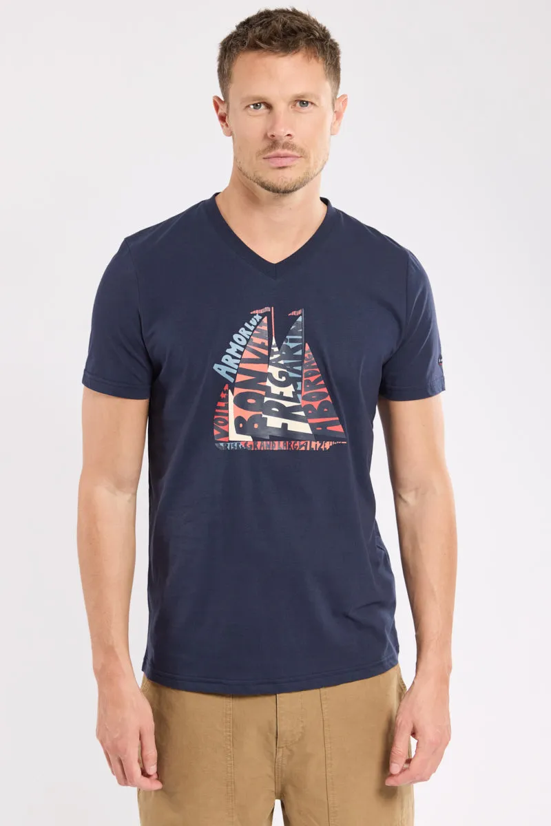 armor-lux-t-shirt-col-v-s-rigraphi-voiles-coton-l-ger-homme image 1