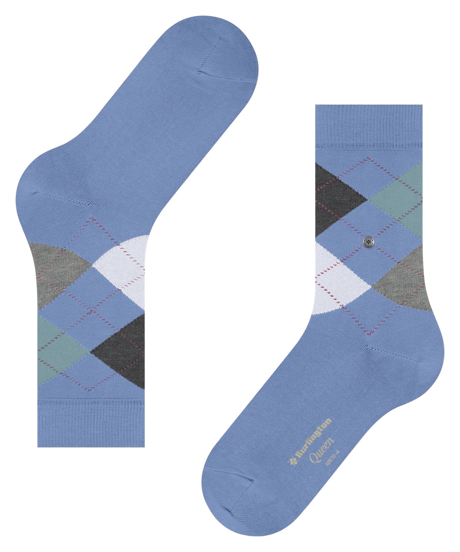 burlington-queen-chaussettes-femme-coton-fantaisie-argyle-bleu-deep-sea-6542-36- image 5