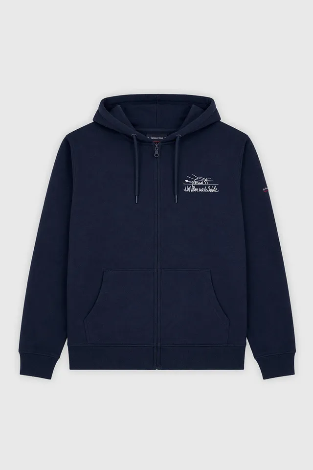 armor-lux-un-violon-sur-le-sable-sweat-zipp-capuche image 1