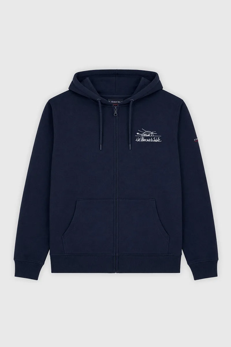 armor-lux-un-violon-sur-le-sable-sweat-zipp-capuche image 1