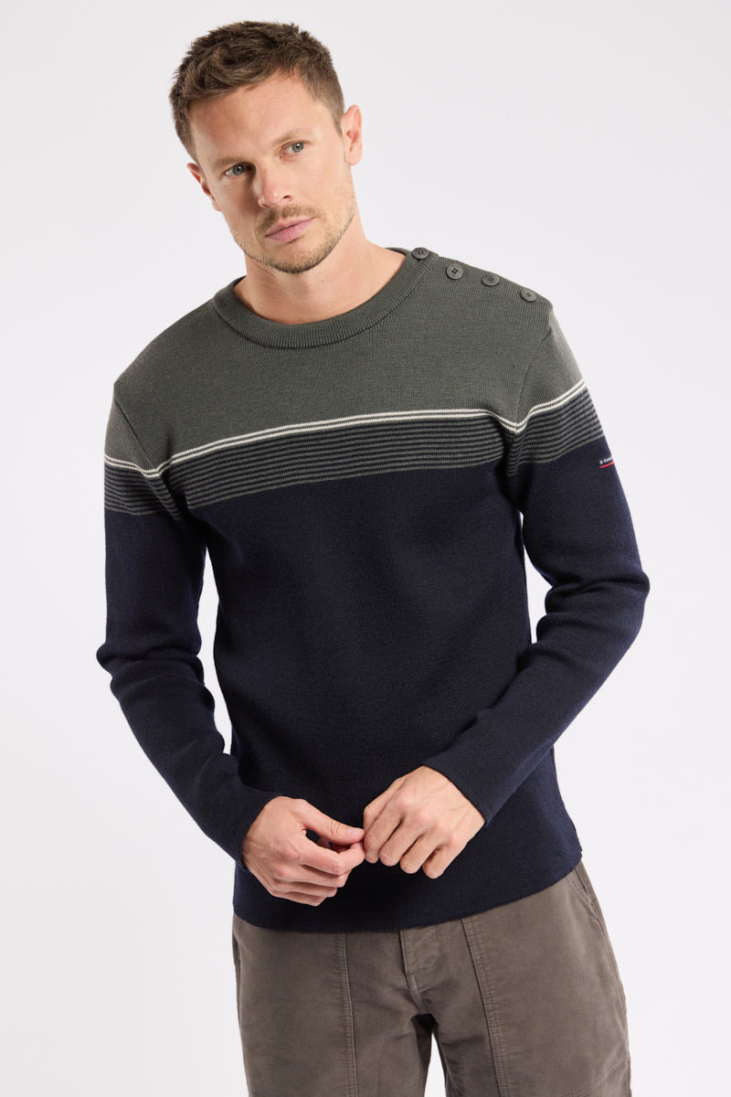 armor-lux-pull-marin-homme-ray-100-laine-patte-boutonn-e image 3
