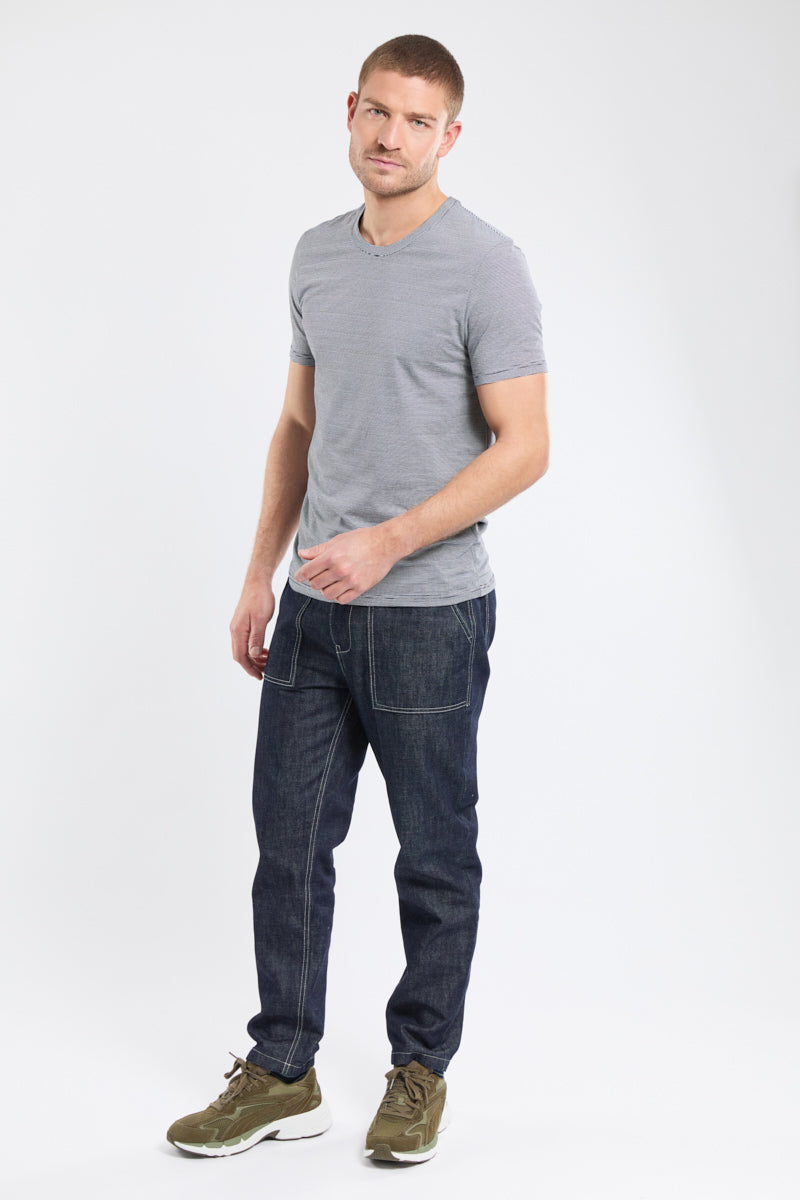 armor-lux-t-shirt-col-rond-homme-coton-modal-fines-rayures image 3