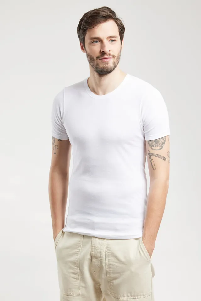 armor-lux-t-shirt-homme-uni-coton-bio-et-kapok-col-rond image 1