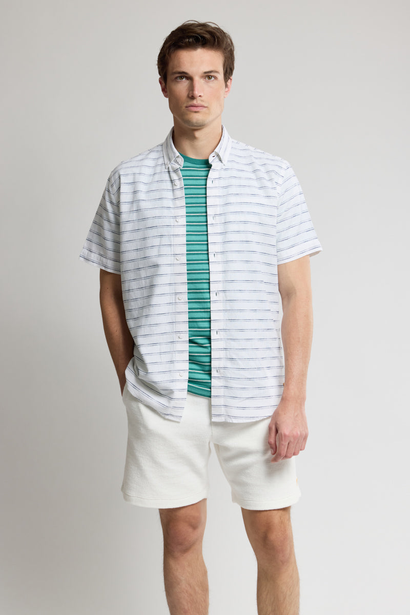 armor-lux-chemise-manches-courtes-lin-et-coton-h-ritage-ray-e-homme image 1