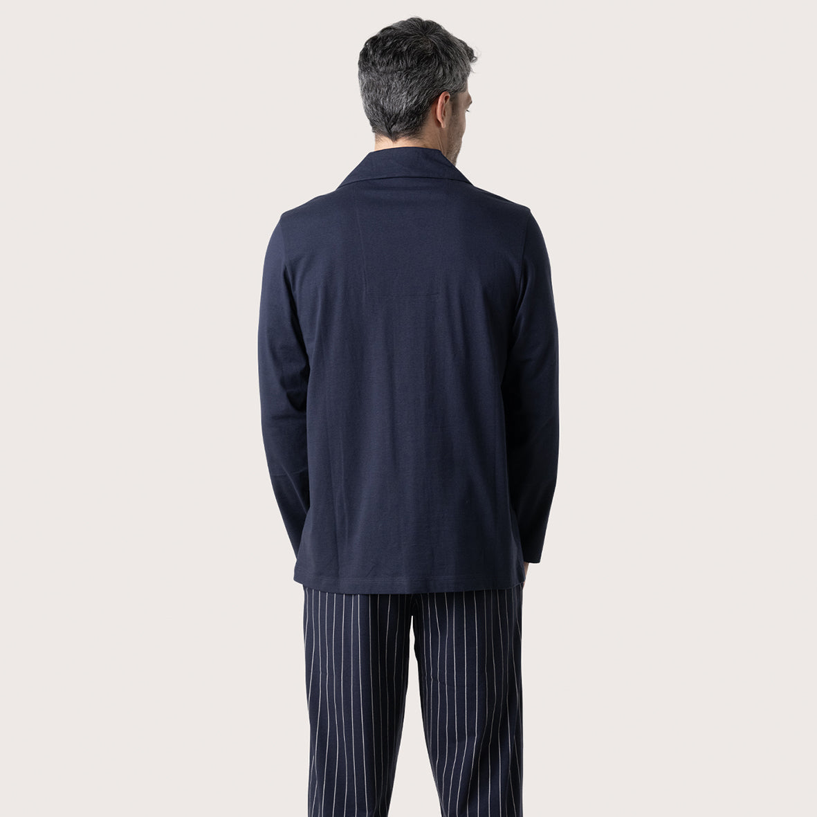 eminence-pyjama-long-homme-sport-club-veste-boutonn-e-marine image 5