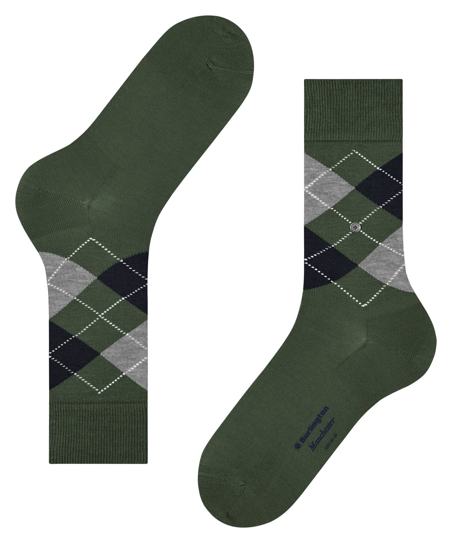 burlington-manchester-chaussettes-homme-coton-vert-mountain-green-40-46 image 6