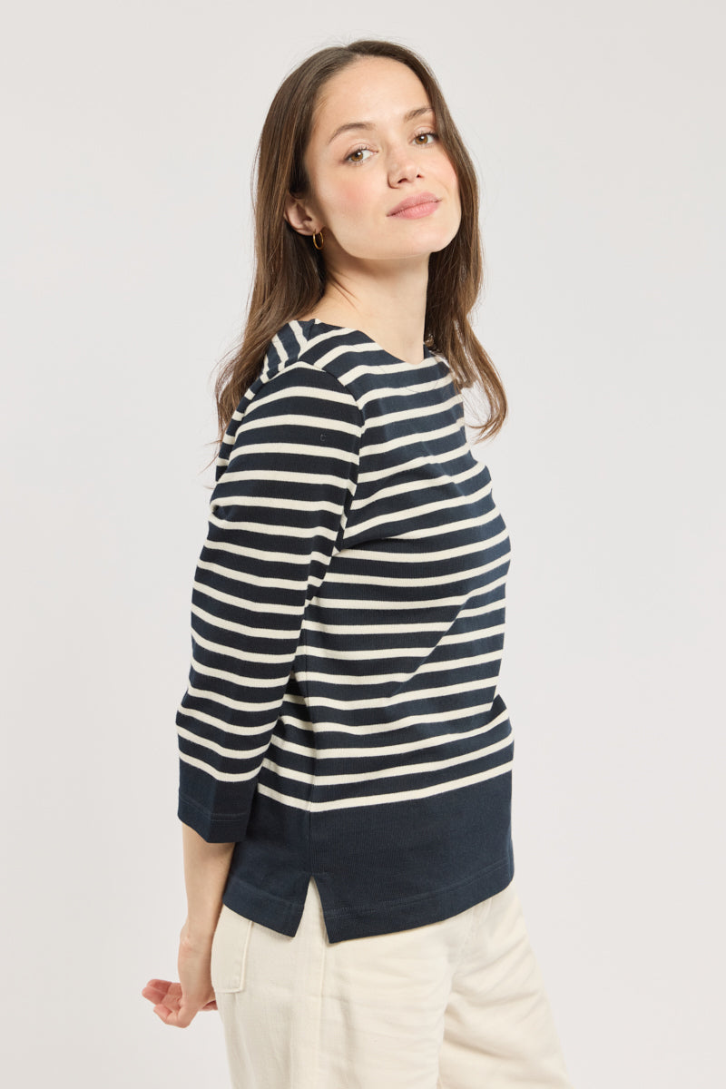 armor-lux-marini-re-femme-manches-3-4-coton-rustique-4 image 2