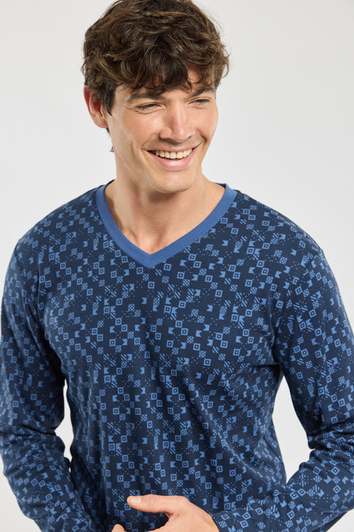 armor-lux-h-ritage-pyjama-v-interlock-coton-homme image 3
