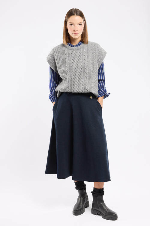 armor-lux-fouesnant-pull-sans-manches-en-laine-torsades image 5