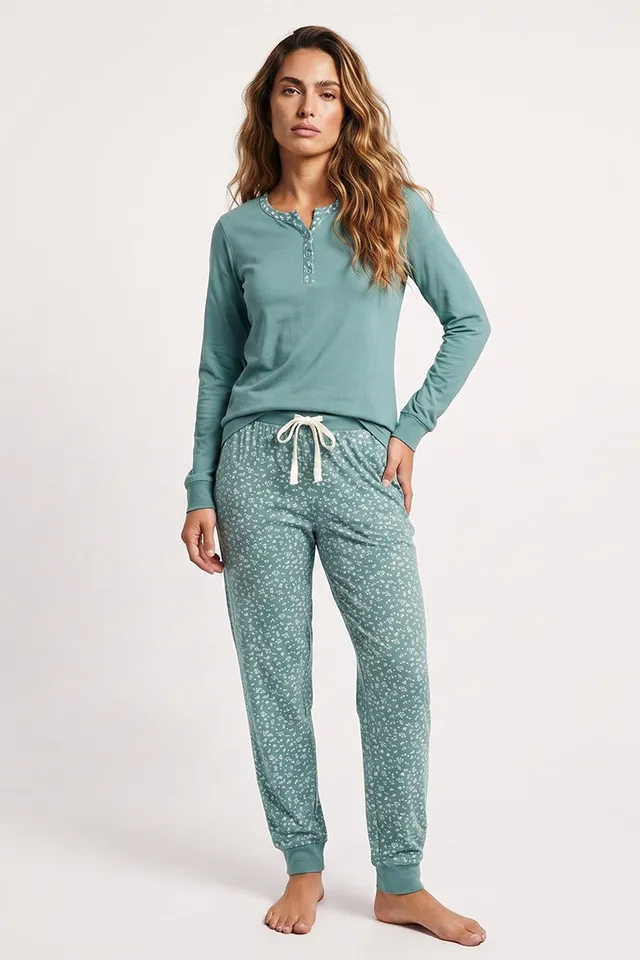 armor-lux-pyjama-corsaire-fleurs-femme-coton-l-ger-2 image 1