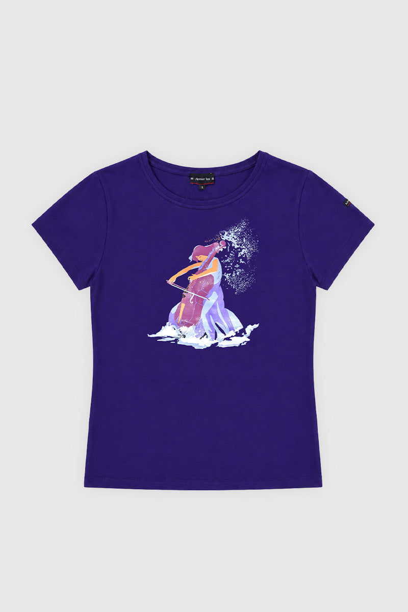 armor-lux-t-shirt-femme-un-violon-sur-le-sable-100-coton image 1