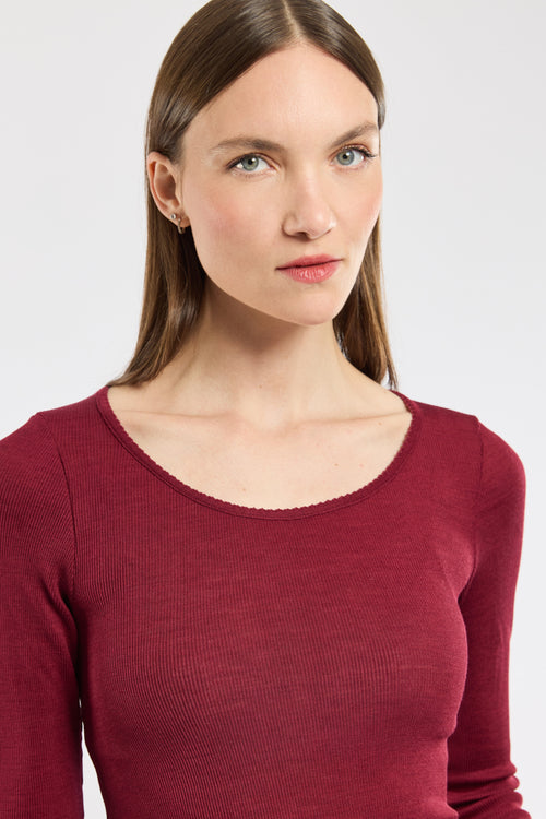 armor-lux-t-shirt-nuit-manches-longues-femme-laine-soie-col-rond image 3