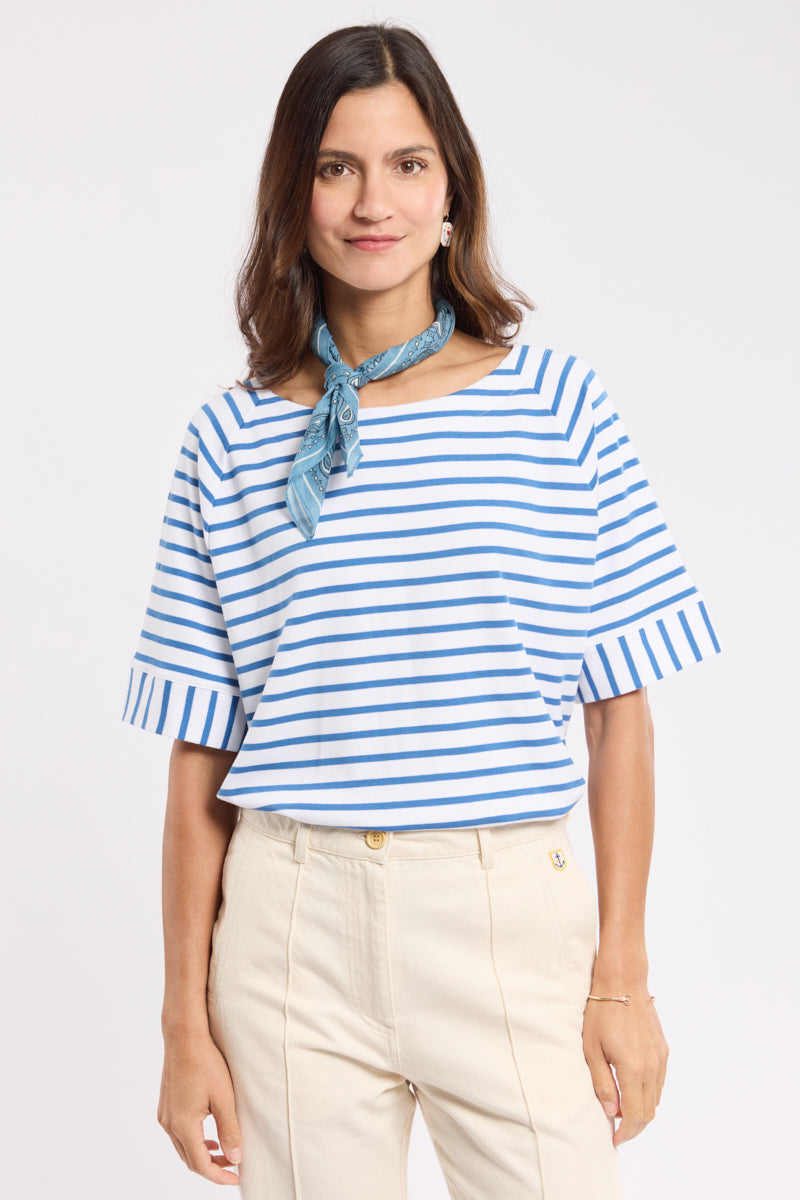 armor-lux-marini-re-femme-manches-3-4-raglan-coton-interlock image 1
