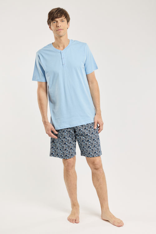 armor-lux-pyjama-court-homme-coton-l-ger-pois image 2
