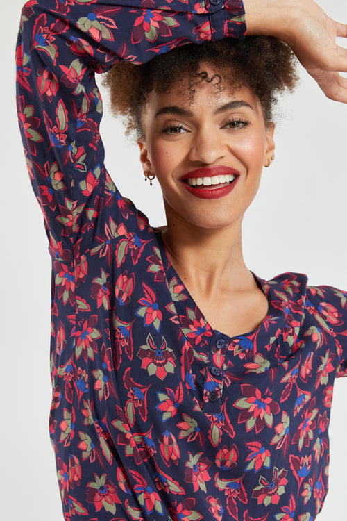 armor-lux-chemisier-femme-imprim-floral-manches-longues-viscose image 3
