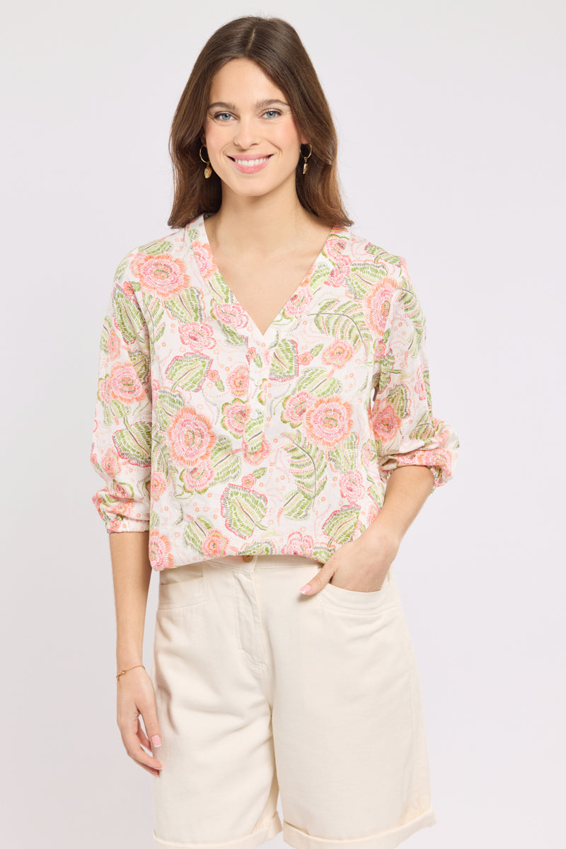 armor-lux-blouse-imprim-e-florale-femme-100-coton image 2