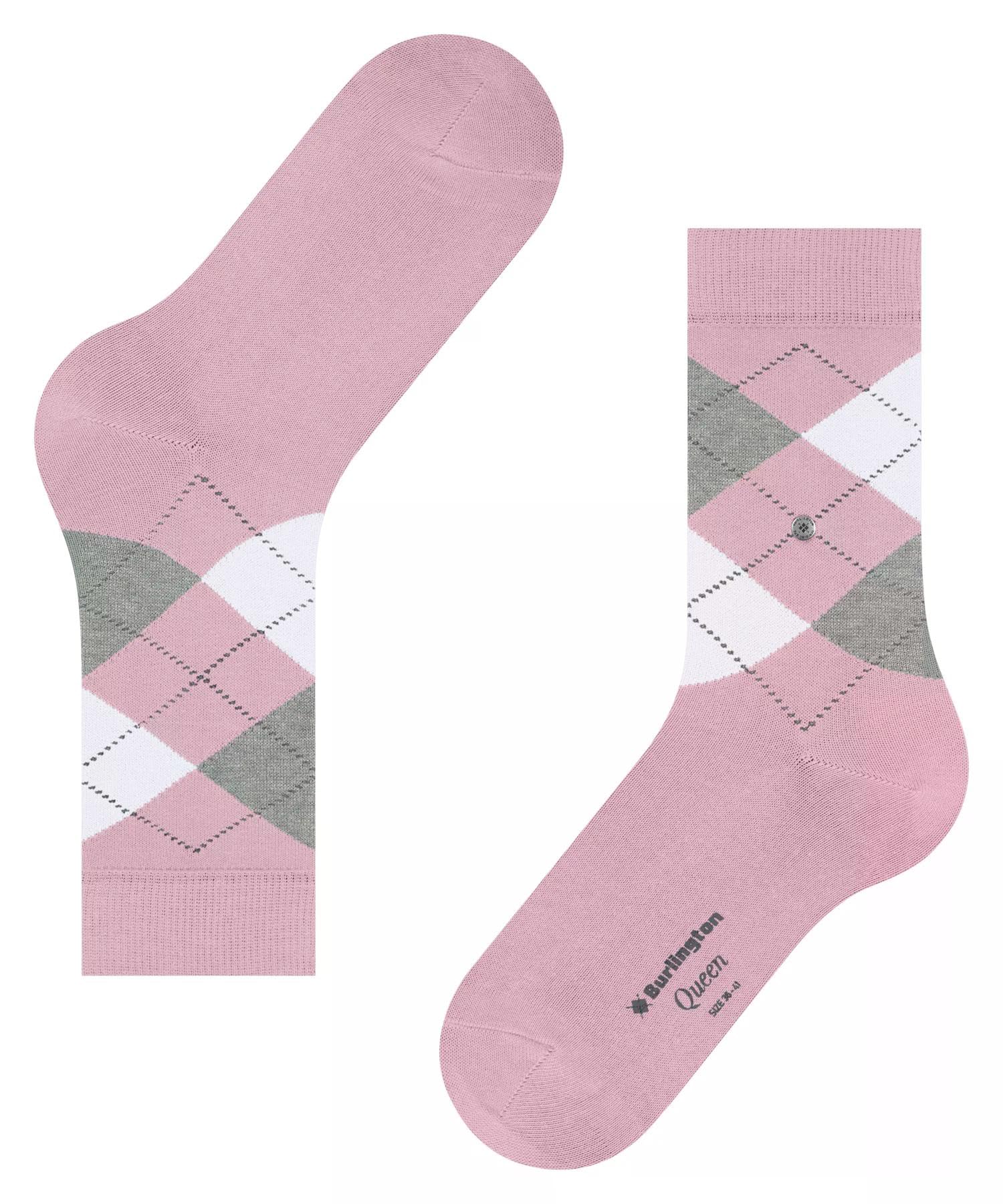 burlington-queen-chaussettes-femme-en-coton-argyle-rose-8653-41-45 image 6