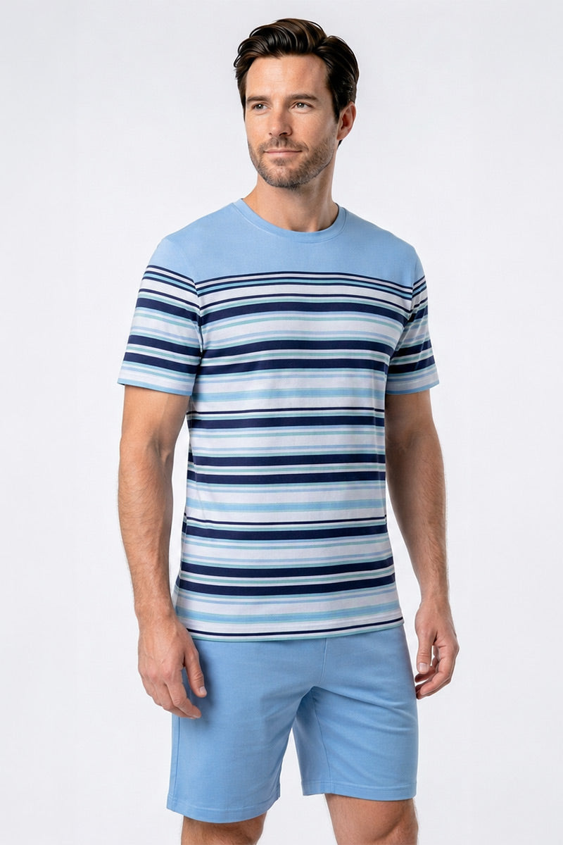 armor-lux-pyjama-short-ray-homme-coton-l-ger image 2