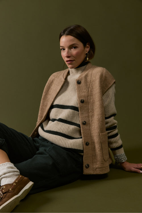 armor-lux-pull-col-roul-femme-laine-rayures-plac-es image 2