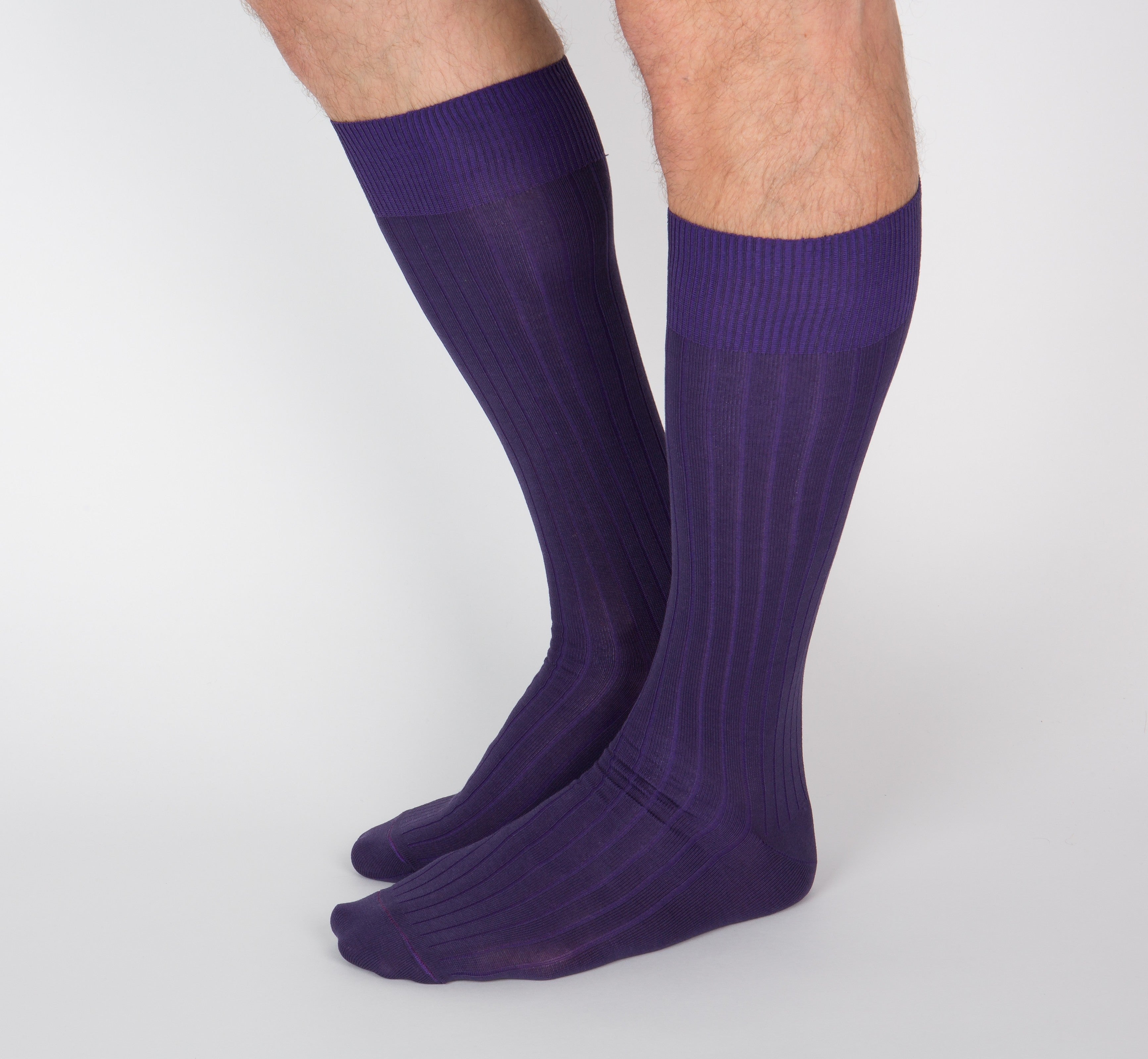 archiduchesse-myrtille-chaussettes-de-luxe-fil-d-cosse-violet-mi-mollet image 7