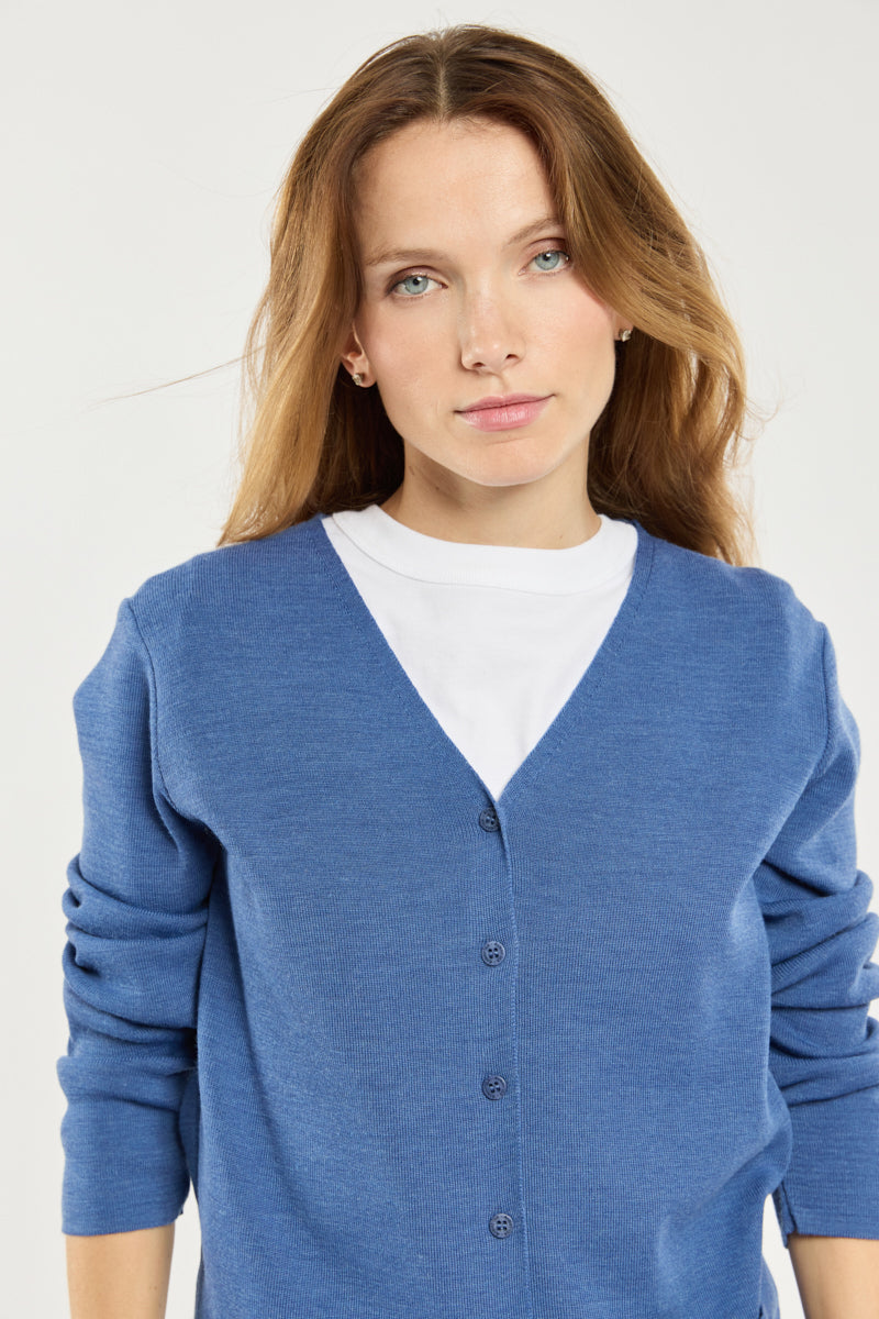armor-lux-cardigan-col-v-femme-laine-et-acrylique-boutons-sigl-s image 2