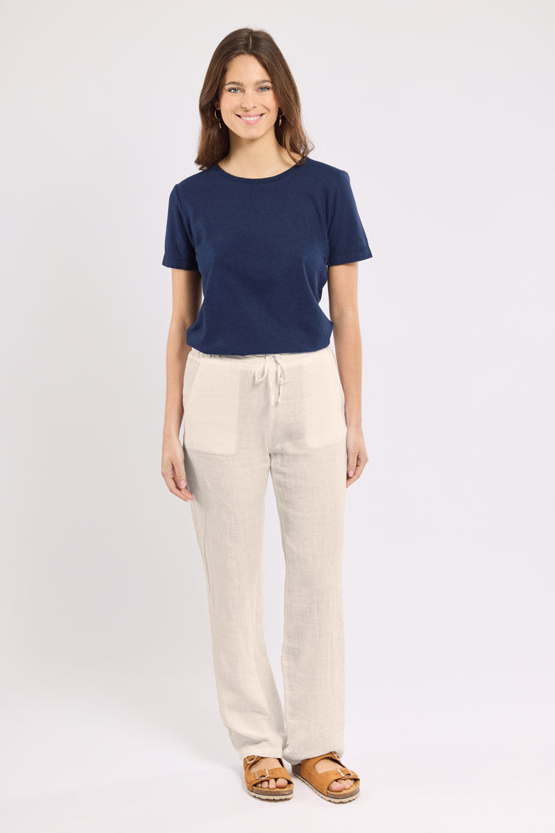 armor-lux-pantalon-lin-femme-taille-lastique-coupe-droite image 1