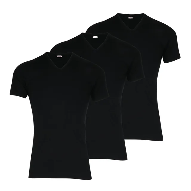 eminence-lot-de-3-tee-shirts-col-v-318-pur-coton-premium-homme-noir image 1