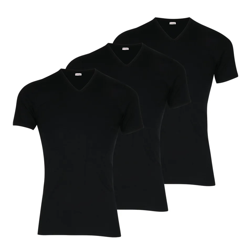 eminence-lot-de-3-tee-shirts-col-v-318-pur-coton-premium-homme-noir image 1