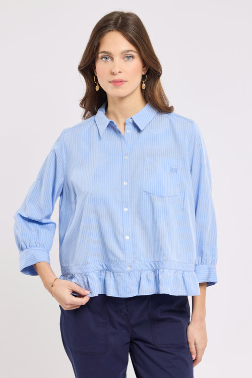 armor-lux-chemise-deauville-femme-ray-e-volants-manches-3-4 image 2