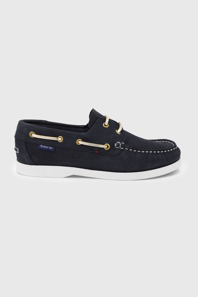 armor-lux-chaussures-bateau-frehel-homme-cuir-bleu-marine image 3
