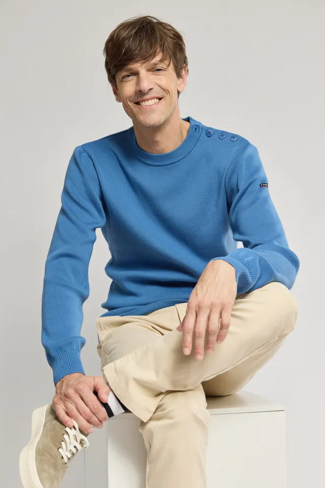 armor-lux-pull-marin-homme-uni-coton image 1