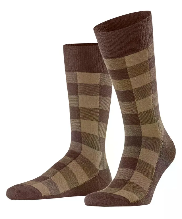 burlington-buffalo-check-chaussettes-homme-laine-marron-hazelnut-40-46 image 1