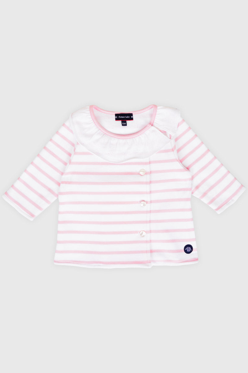 armor-lux-veste-ray-e-col-fronc-baby-b-b-coton image 1