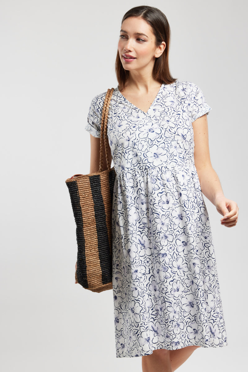 armor-lux-robe-cache-coeur-fleurie-femme-coton-deauville image 1