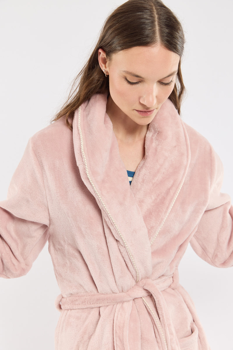 armor-lux-robe-de-chambre-femme-polaire-douce-ceinture image 2