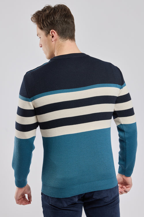 armor-lux-pull-marin-colour-block-homme-laine-boutons-paule image 5