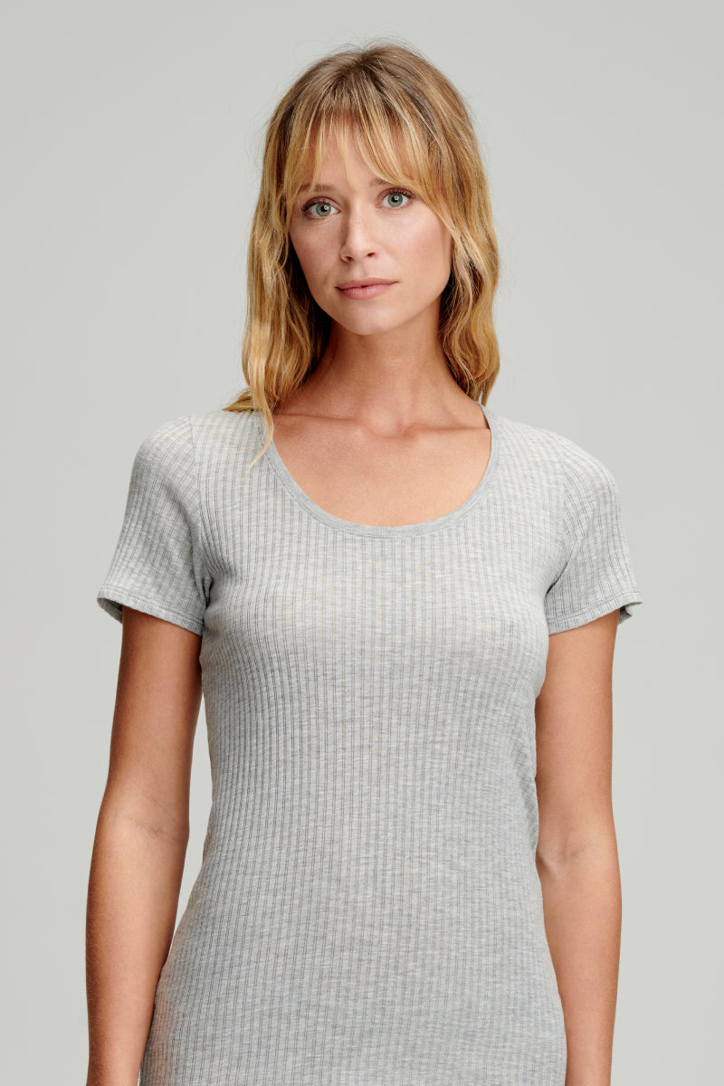 armor-lux-t-shirt-uni-femme-lyocell-coton-manches-courtes image 2