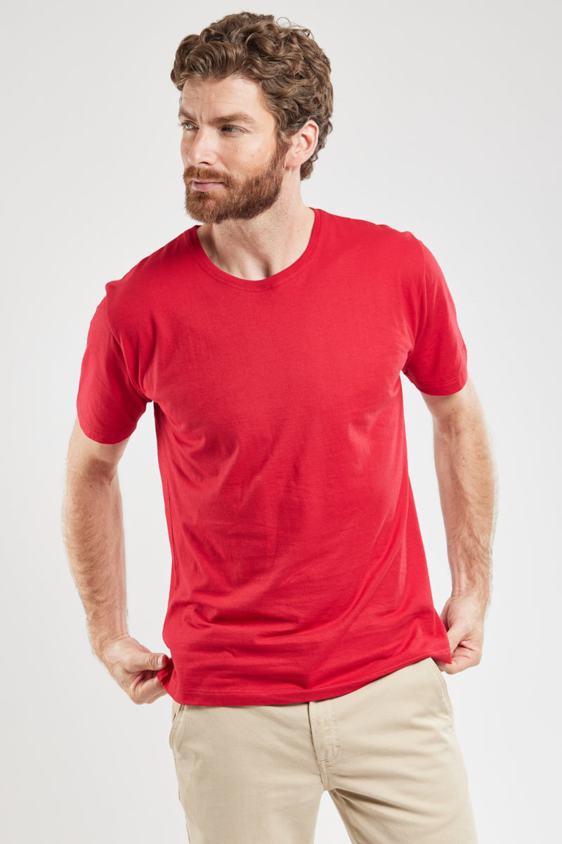 armor-lux-t-shirt-uni-homme-coton-l-ger-col-rond-2 image 1