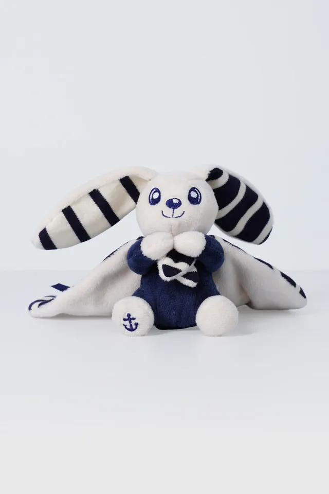 armor-lux-doudou-lapin-cape-ray-e-velours-et-coton image 1