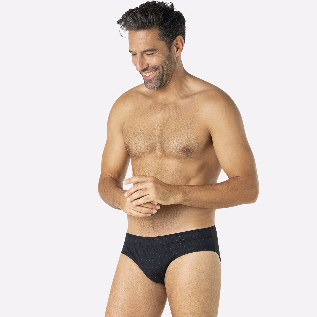 eminence-lot-de-3-slips-homme-trio-fantaisie-lc14-blanc-pois-gris-maillon-noir-p image 2