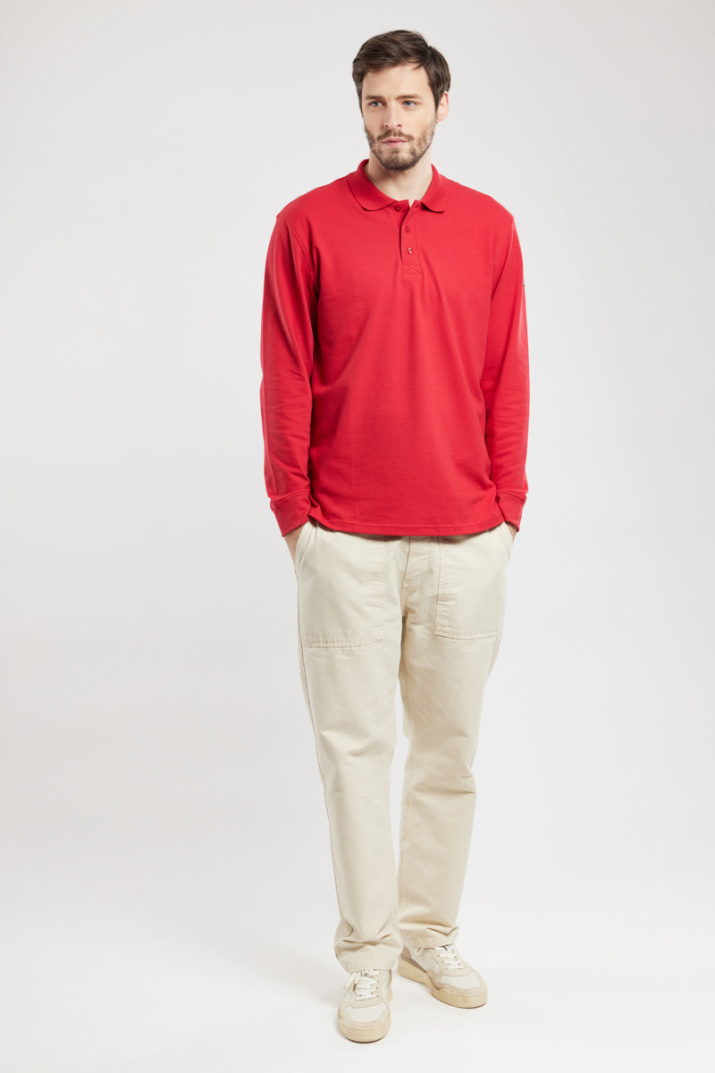 armor-lux-polo-hanvec-homme-manches-longues-maille-piqu-e-coton image 3